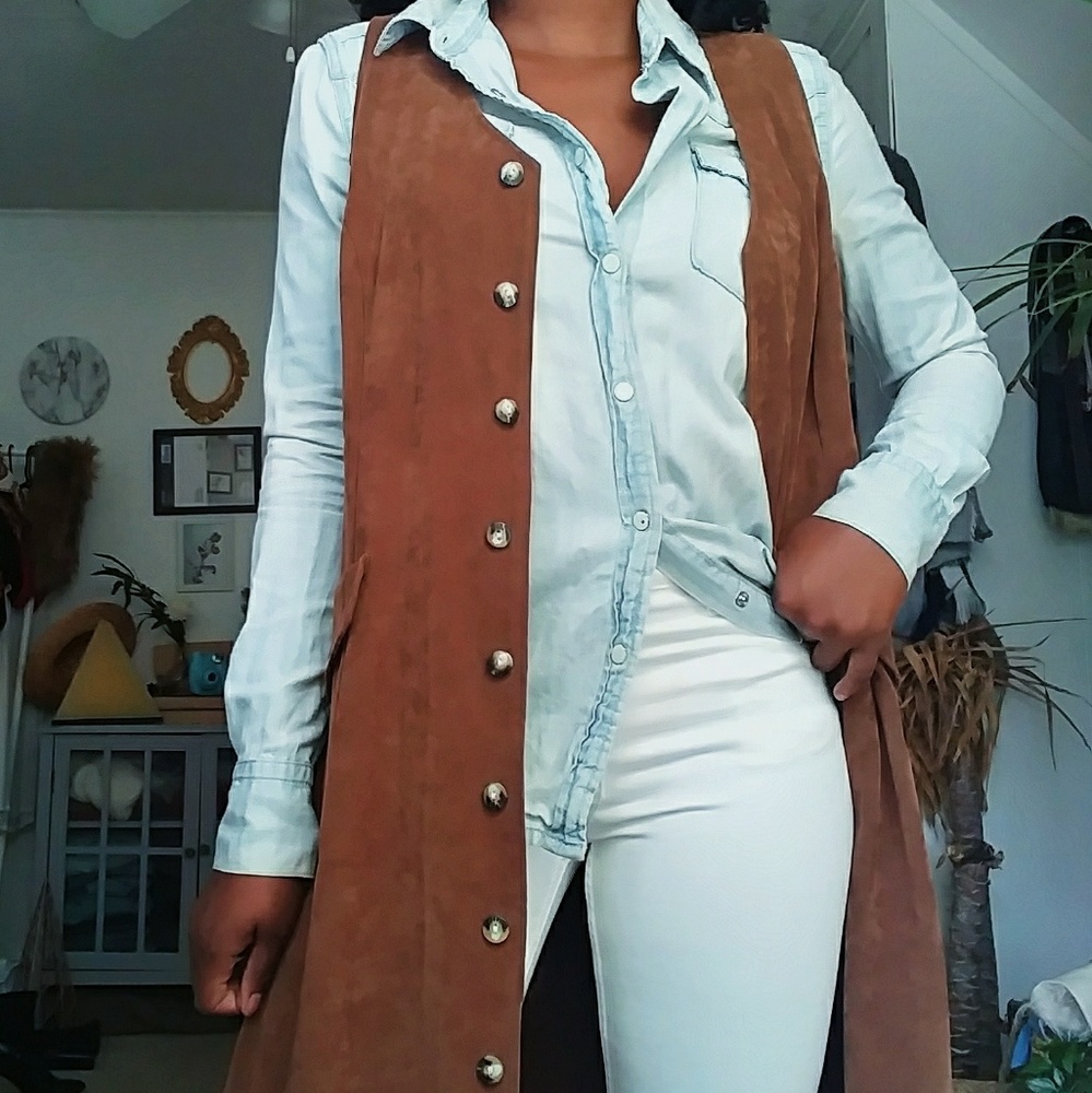Long suede dress